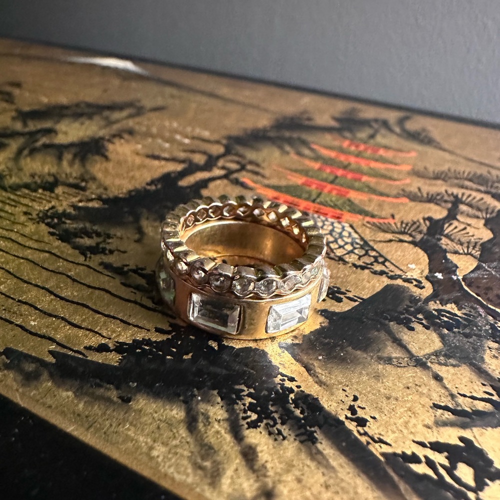 Lia Sophia Gold and Silver Women's Ring Set